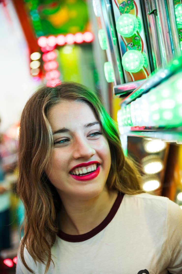 Pengguna menikmati permainan live casino interaktif melalui perangkat mobile dengan desain antarmuka modern